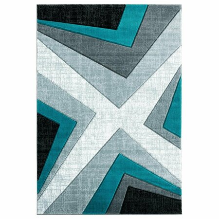 UNITED WEAVERS OF AMERICA 7 ft. 10 in. x 10 ft. 6 in. Bristol Zine Turquoise Rectangle Area Rug 2050 10069 912